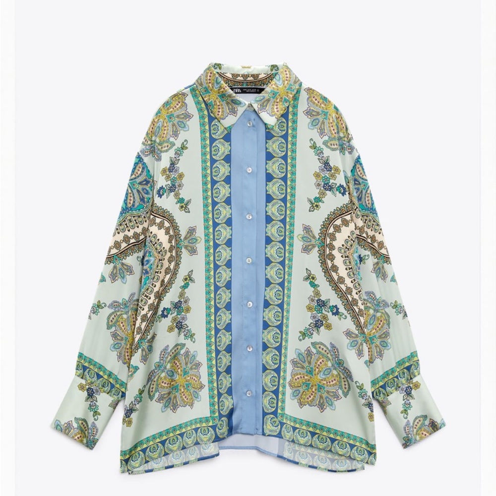 Zara Printed Flowy Top/blouse